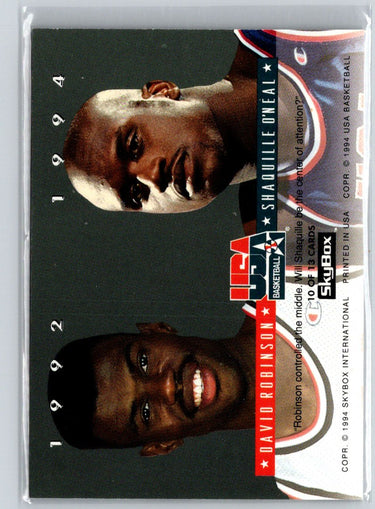 1993-94 SkyBox Premium #10 David Robinson Shaquille O'Neal EXCH USA Tip-Off V59