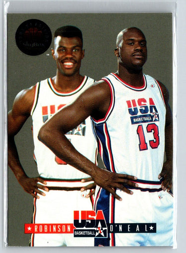 1993-94 SkyBox Premium #10 David Robinson Shaquille O'Neal EXCH USA Tip-Off V59