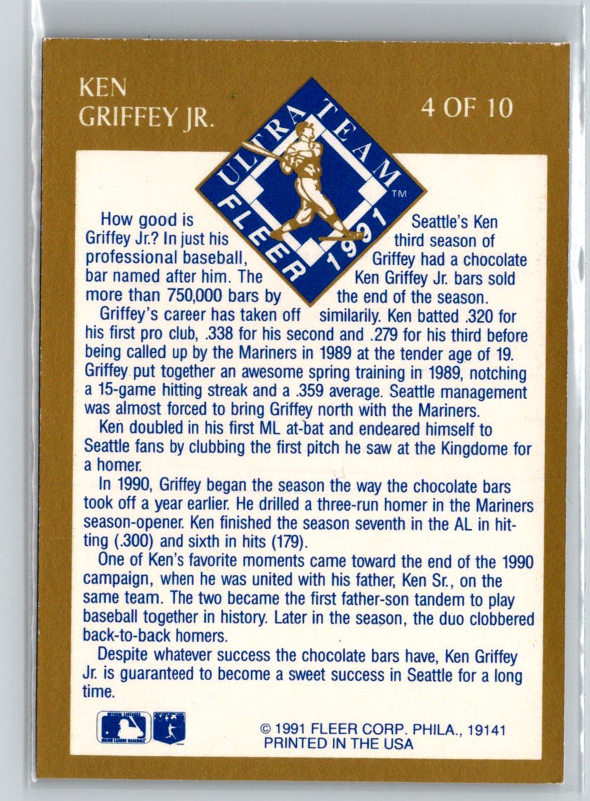 1991 Ultra #4 Ken Griffey Jr. Ultra Team (Ultra Gold) V60