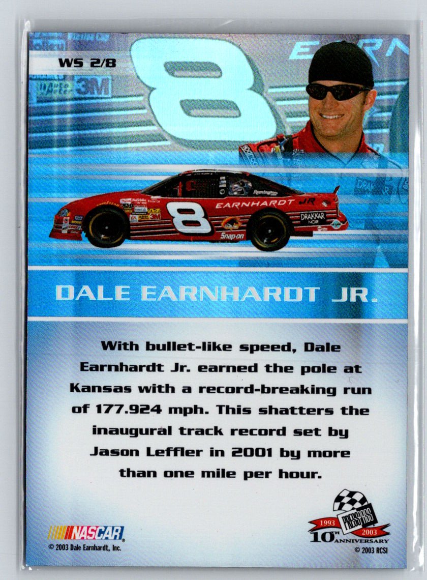 2003 Press Pass Eclipse #WS 2 Dale Earnhardt Jr. Warp Speed V60