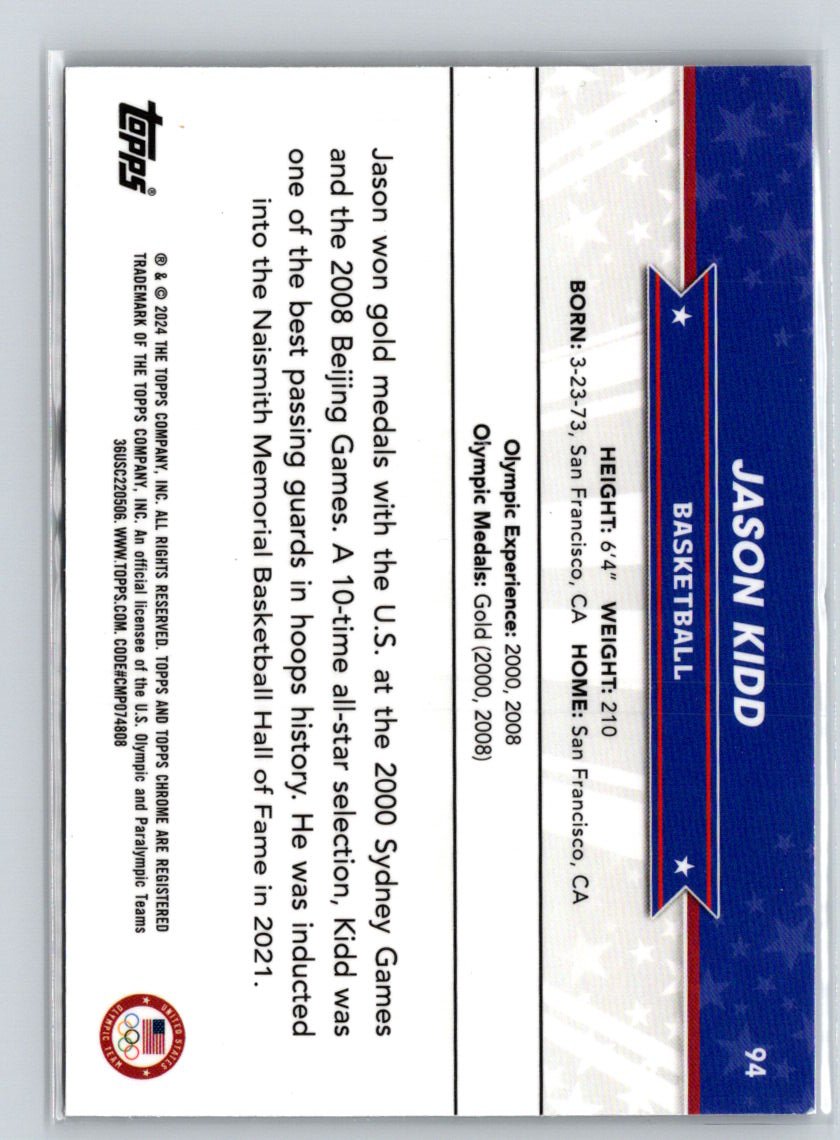 2024 Topps Chrome U.S. Olympics & Paralympic Hopefuls #94 Jason Kidd V60