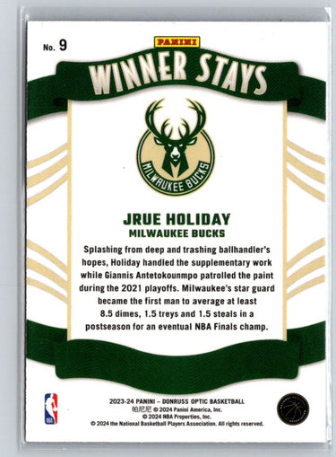 2023-24 Donruss Optic #9 Jrue Holiday Winner Stays V60