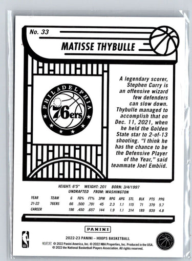 2022-23 Hoops #33 Matisse Thybulle Blue V61