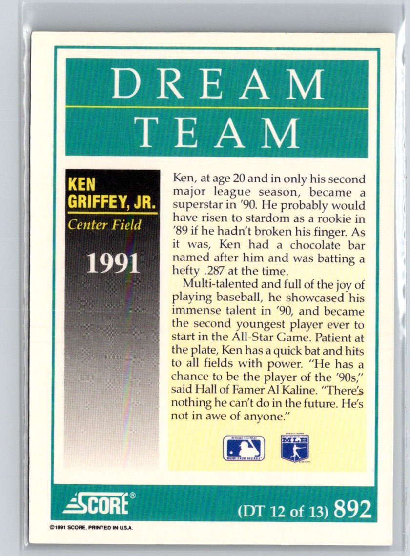 1991 Score #892 Ken Griffey, Jr. V63