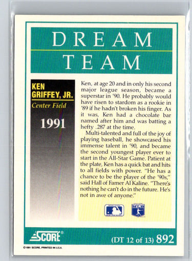 1991 Score #892 Ken Griffey, Jr. V63