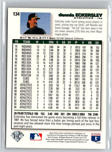 1995 Collector's Choice #134 Dennis Eckersley V63