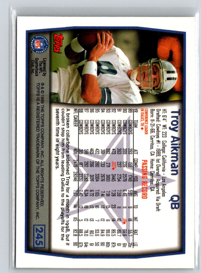 1999 Topps #245 Troy Aikman V63