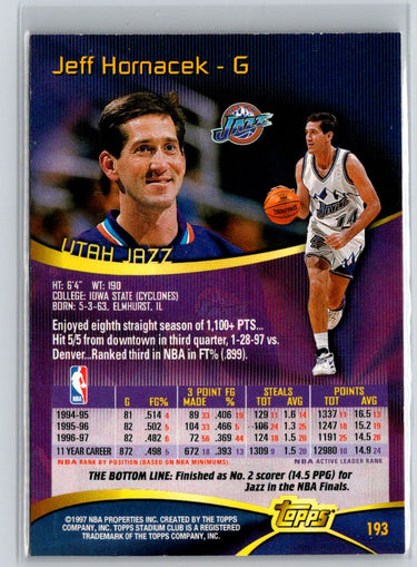 1997-98 Stadium Club #193 Jeff Hornacek V63
