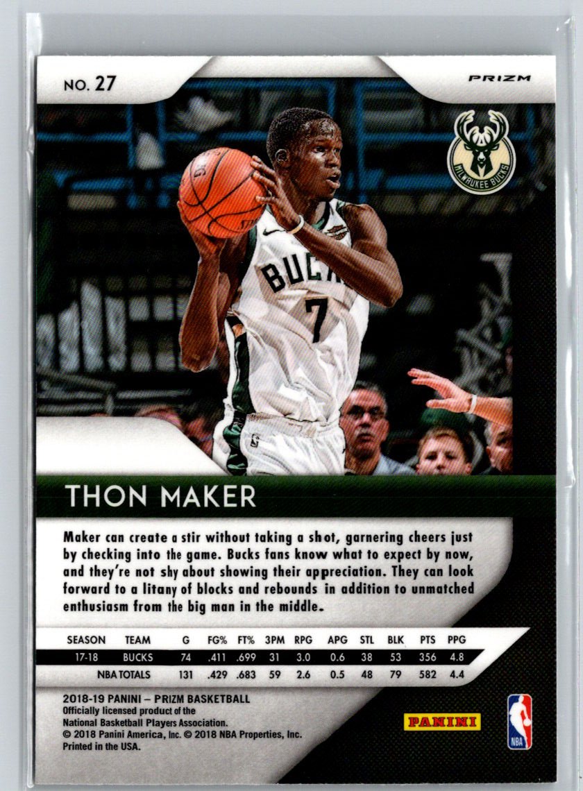 2018-19 Panini Prizm #27 Thon Maker Prizms Green V63