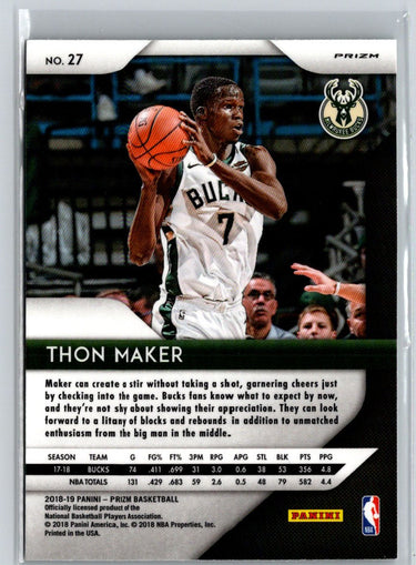 2018-19 Panini Prizm #27 Thon Maker Prizms Green V63