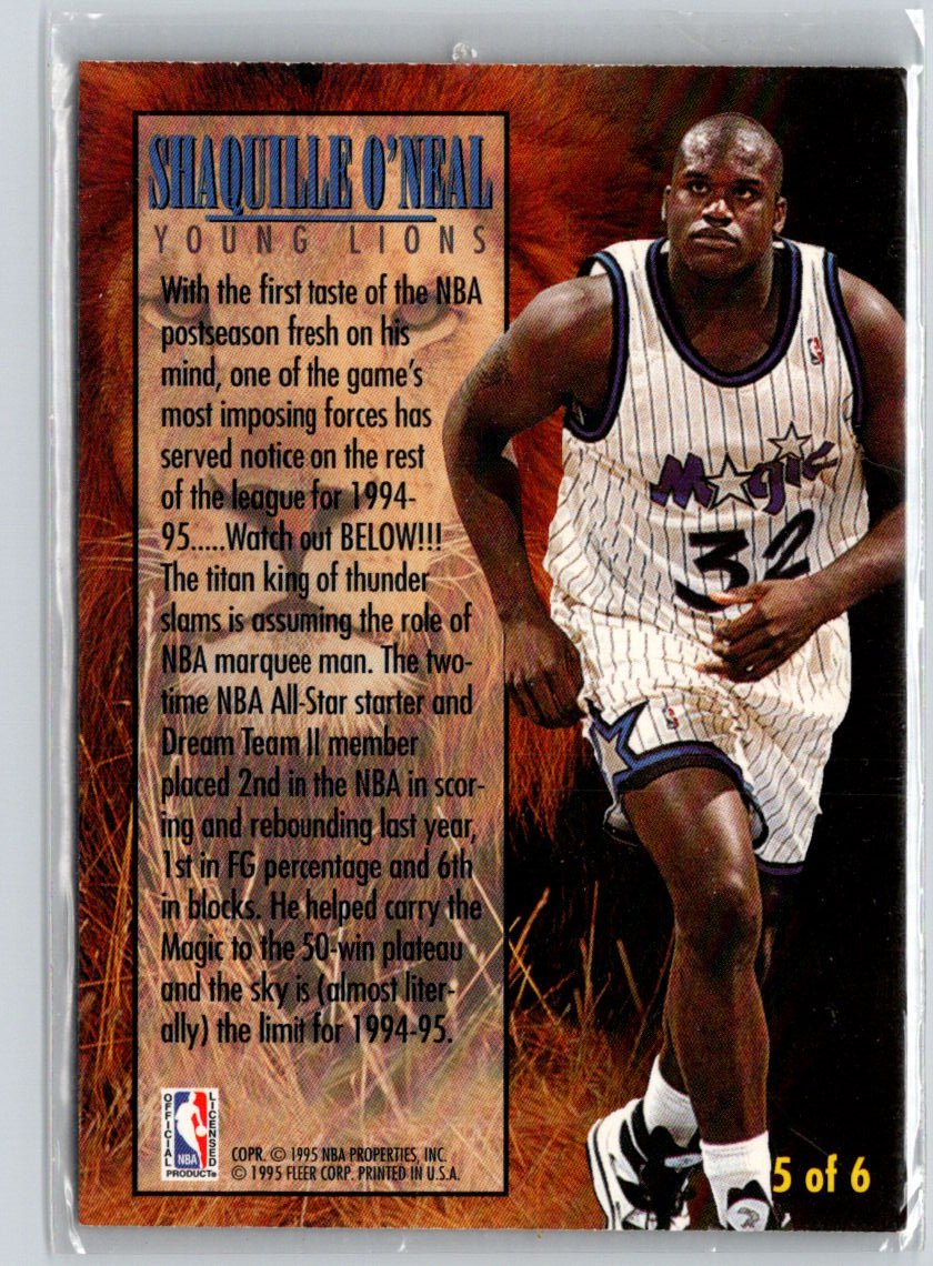 1994-95 Fleer #5 Shaquille O'Neal Young Lions V64