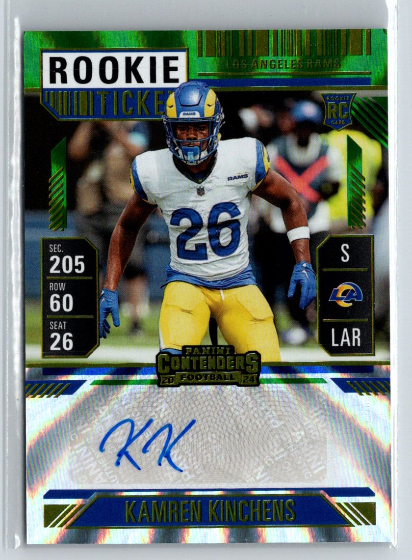 2024 Panini Contenders #178 Kamren Kinchens  (Green Laser) Ticket Auto V64