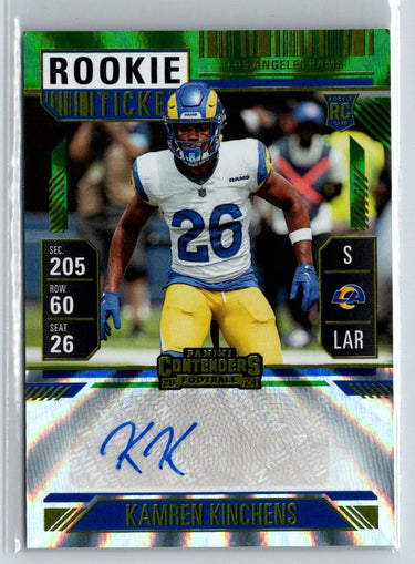2024 Panini Contenders #178 Kamren Kinchens  (Green Laser) Ticket Auto V64