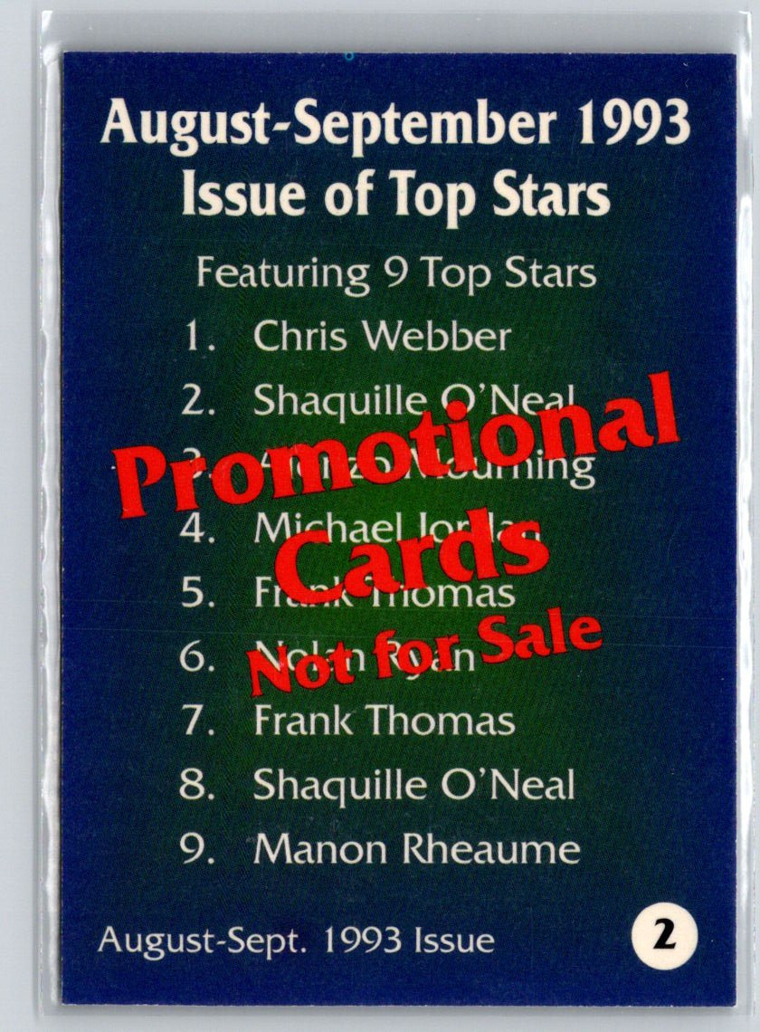 1993 Top Stars Magazine #2 Shaquille O'Neal Promos V65