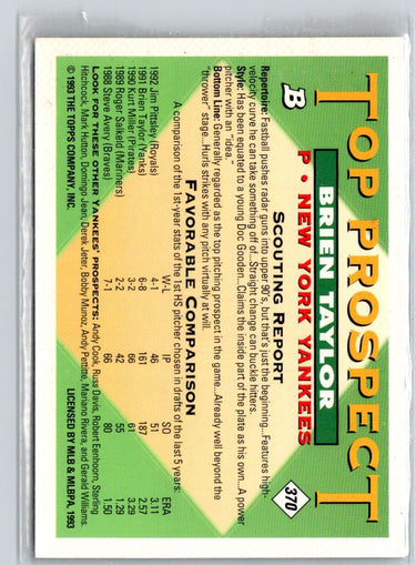 1993 Bowman #370 Brien Taylor V66