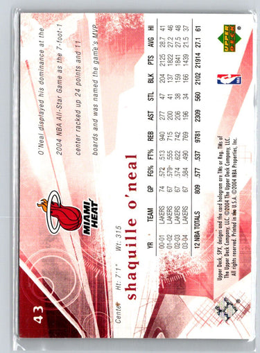 2004-05 SPx #43 Shaquille O'Neal V66