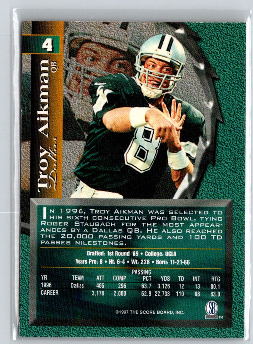 1997 Score Board Talk N' Sports #4 Troy Aikman V66