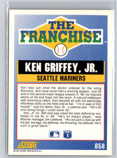 1991 Score #858 Ken Griffey, Jr. V67