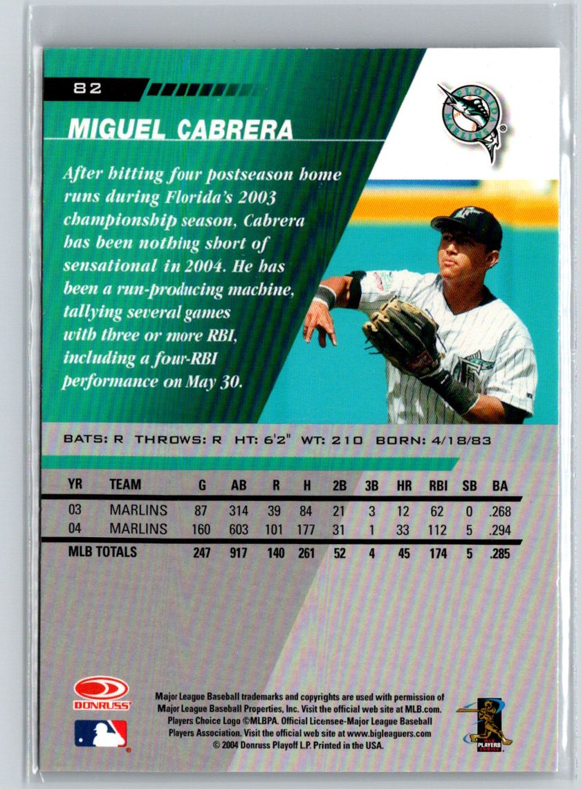 2005 Leaf #82 Miguel Cabrera Black V67