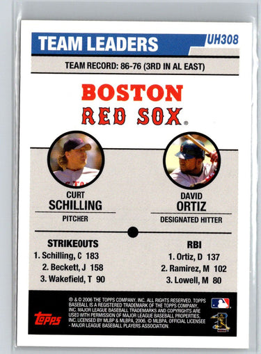 2006 Topps Update UH308 Red Sox Team Leaders Curt Schilling David Ortiz TL V67
