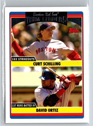 2006 Topps Update UH308 Red Sox Team Leaders Curt Schilling David Ortiz TL V67