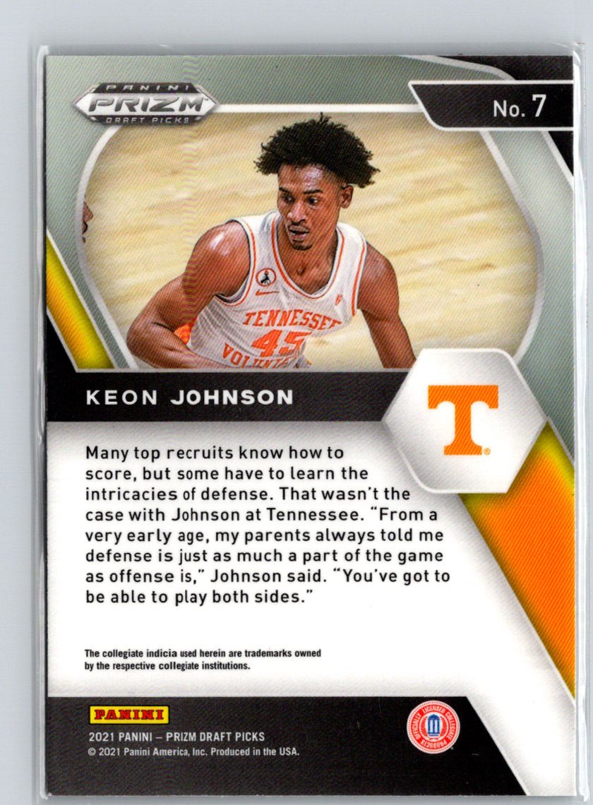 2021 Panini Prizm Draft Picks #7 Keon Johnson V67