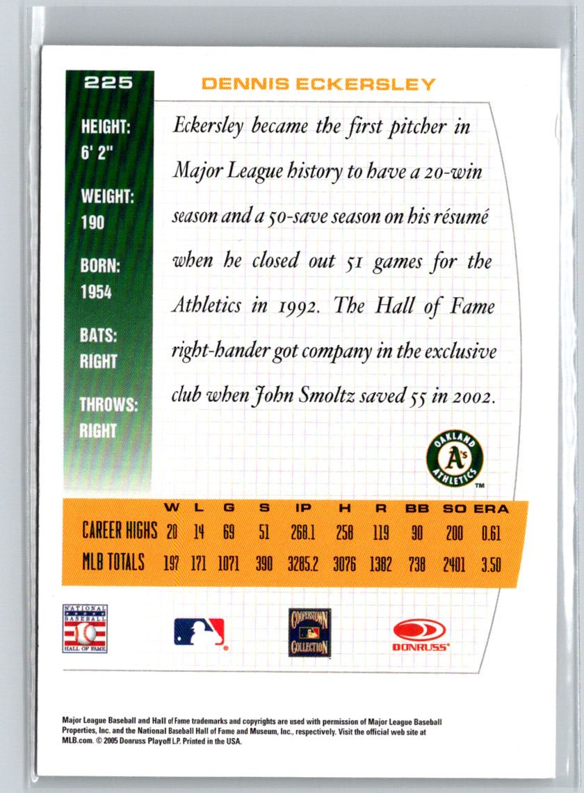 2005 Donruss Team Heroes #225 Dennis Eckersley V67