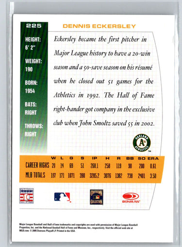 2005 Donruss Team Heroes #225 Dennis Eckersley V67