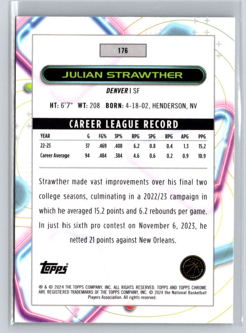 2023-24 Topps Chrome Cosmic #176 Julian Strawther V68