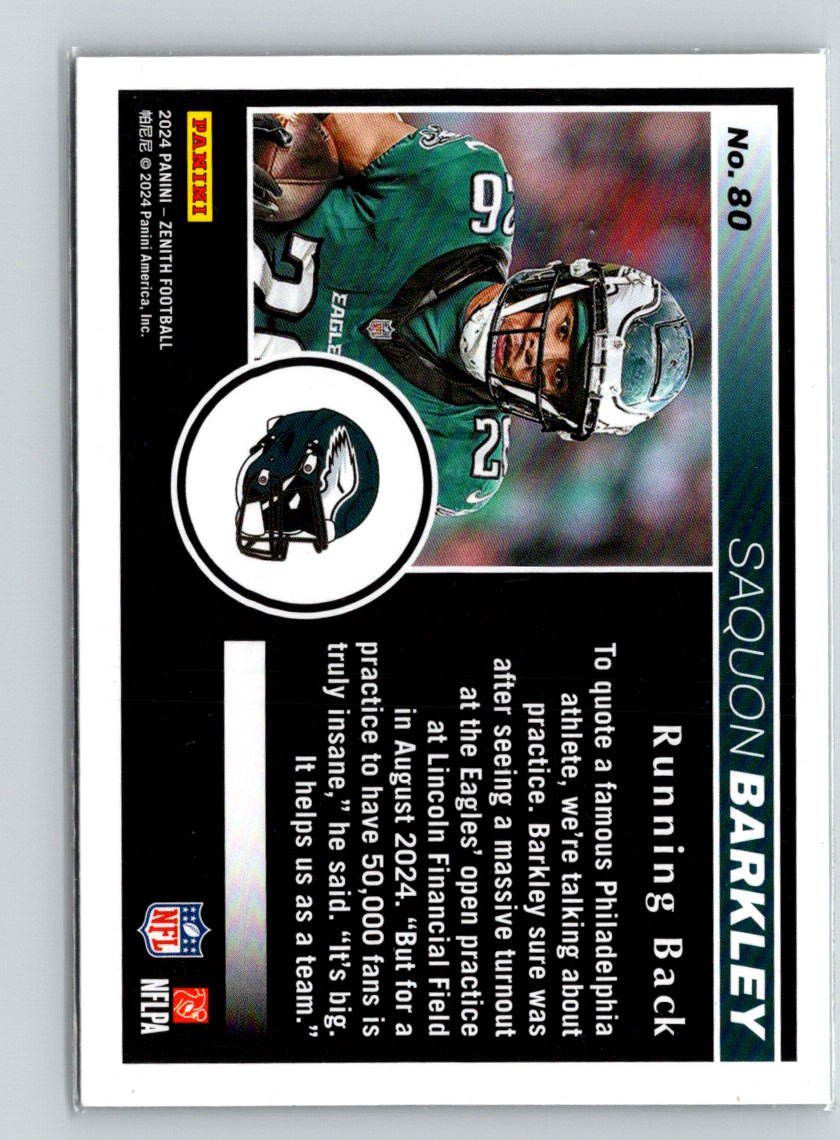 2024 Panini Zenith #80 Saquon Barkley Two Minute Drill V68