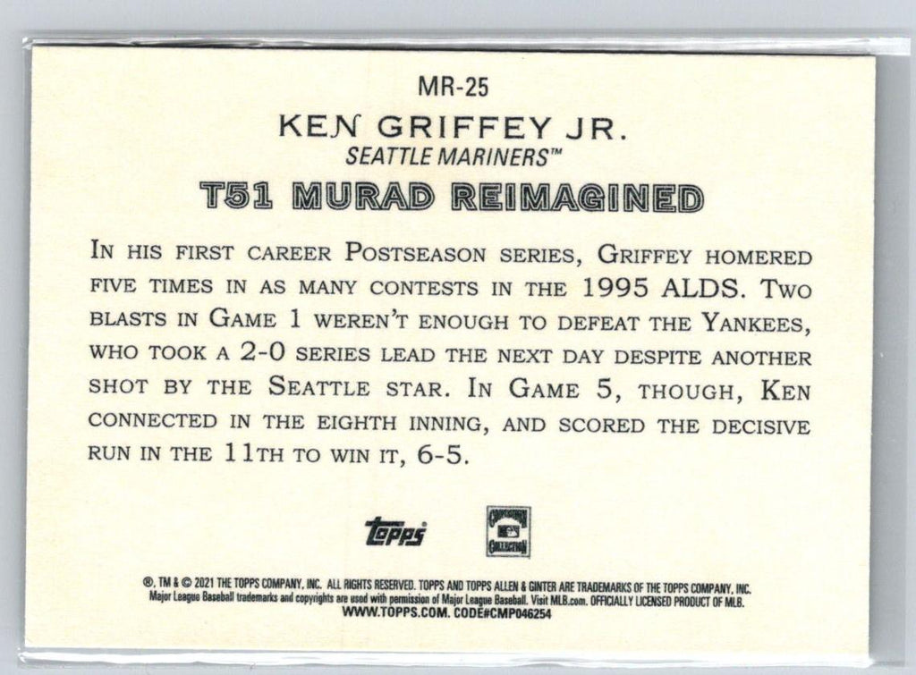 2021 Topps Allen & Ginter #MR-25 Ken Griffey Jr. T51 MURAD Reimagined V69