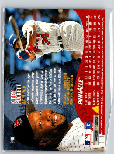 1995 Pinnacle #340 Kirby Puckett V69