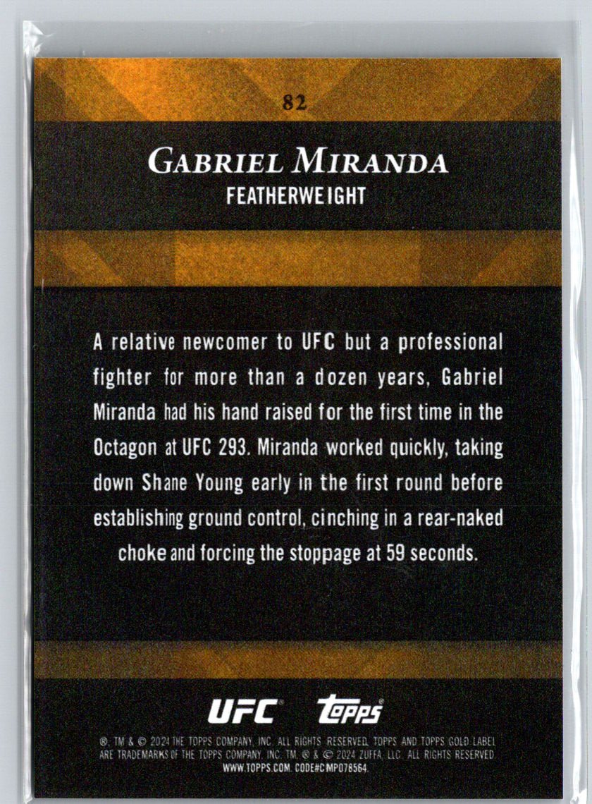 2024 Topps Gold Label UFC #82 Gabriel Miranda Class 1 /199 V69