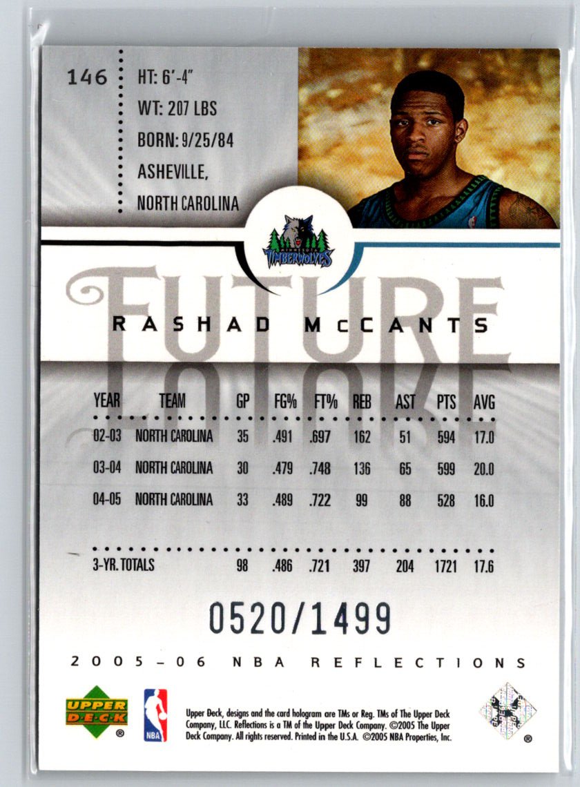 2005-06 Upper Deck Reflections #146 Rashad McCants #/1499 V70