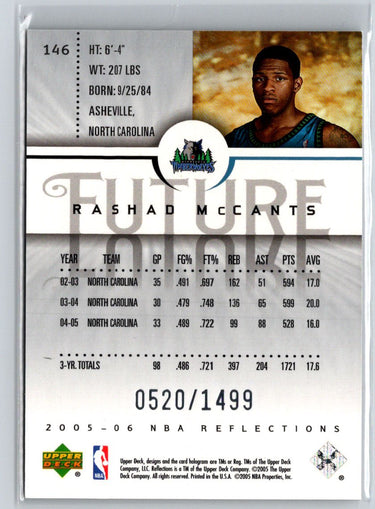 2005-06 Upper Deck Reflections #146 Rashad McCants #/1499 V70