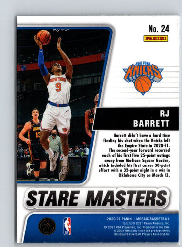 2020-21 Panini Mosaic #24 RJ Barrett Stare Masters V70