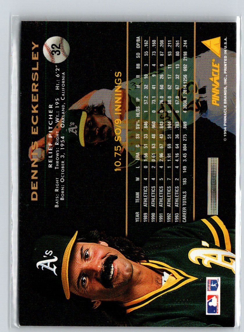 1994 Pinnacle #32 Dennis Eckersley V70
