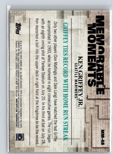 2017 Topps #MM-48 Ken Griffey Jr. Memorable Moments V70