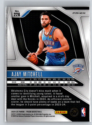 2024-25 Panini Prizm #226 Ajay Mitchell Prizms Orange Ice W01