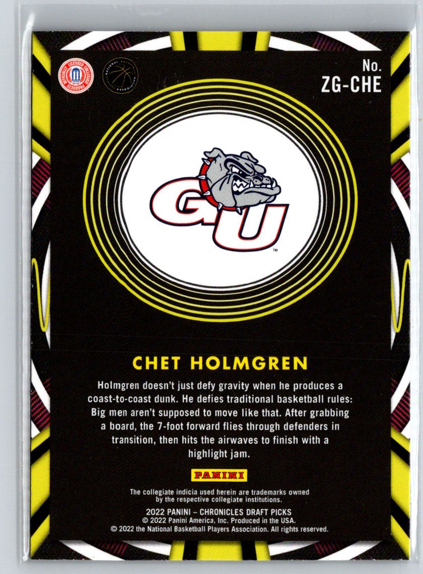 2022 Panini Chronicles Draft Picks #ZG-CHE Chet Holmgren Gamma Rays W01