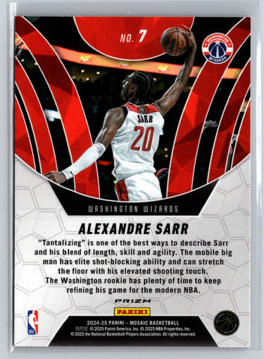 2024-25 Panini Mosaic #7 Alexandre Sarr Elevate Mosaic W01