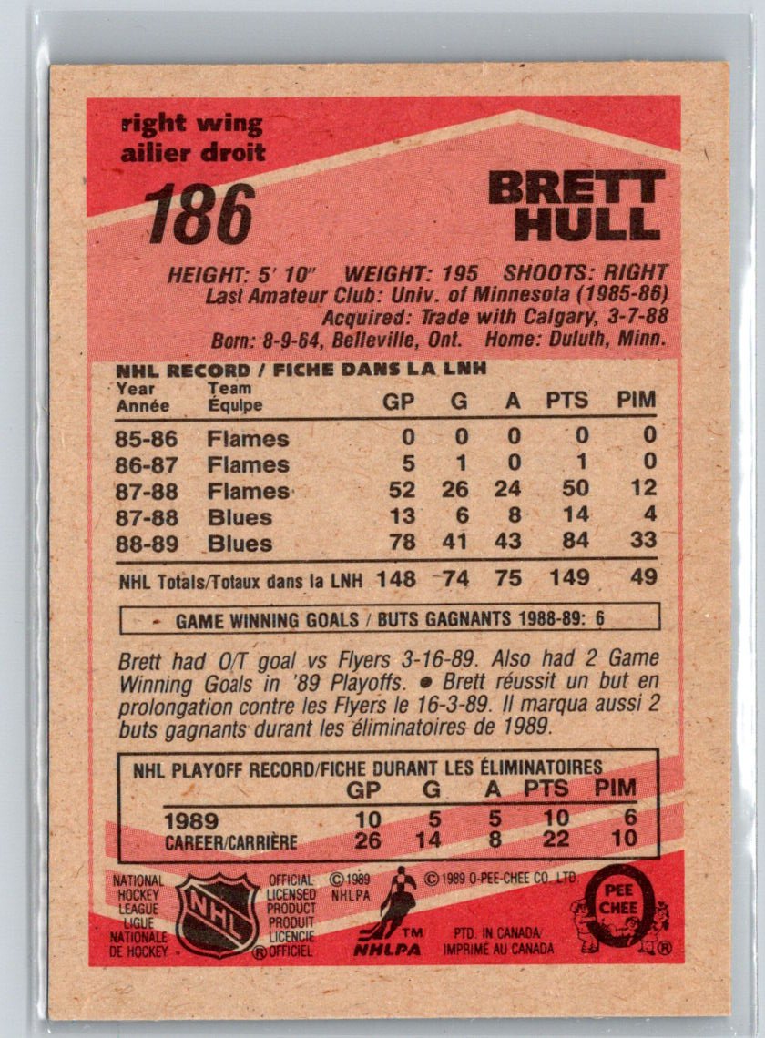 1989-90 O-Pee-Chee #186 Brett Hull W02
