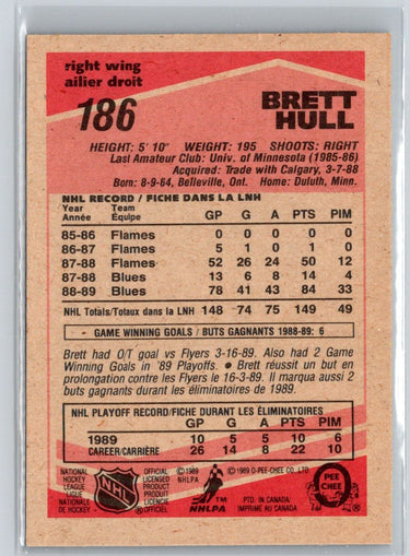 1989-90 O-Pee-Chee #186 Brett Hull W02