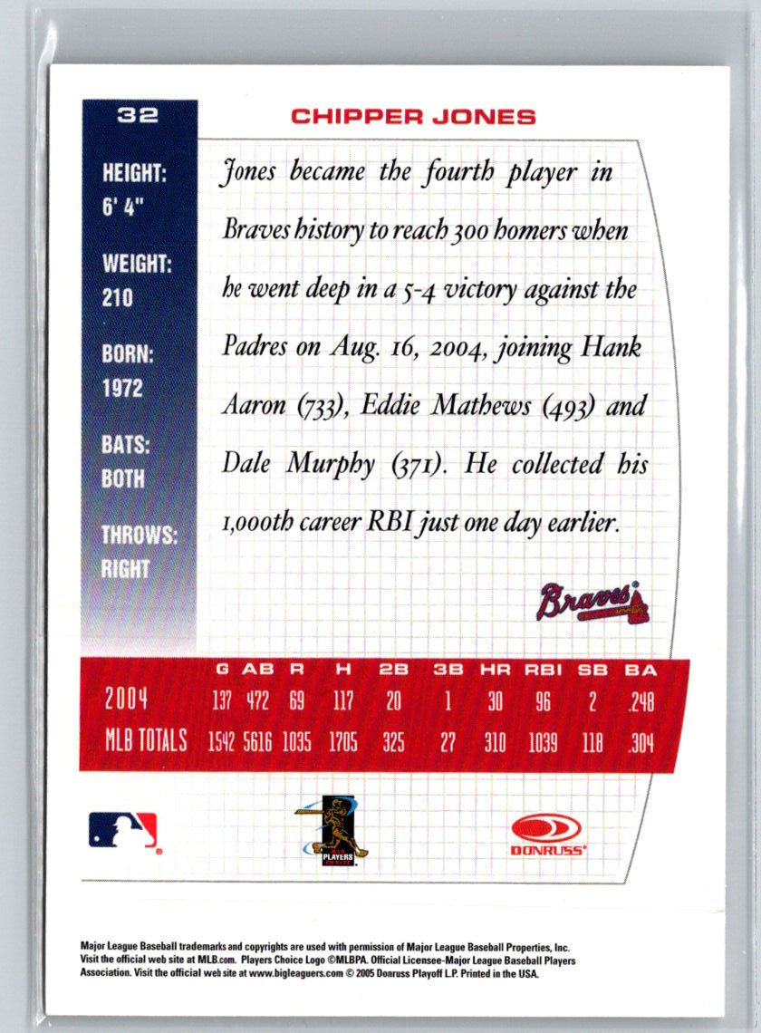 2005 Donruss Team Heroes #32 Chipper Jones W02