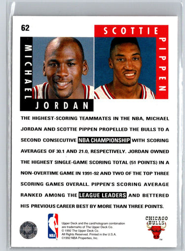 1992-93 Upper Deck #62b Michael Jordan / Scottie Pippen W02