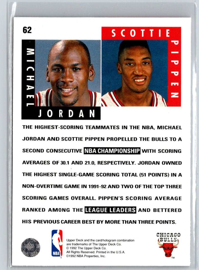 1992-93 Upper Deck #62b Michael Jordan / Scottie Pippen W02