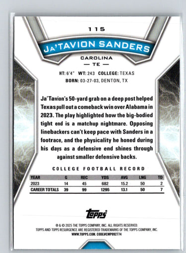 2024 Topps Resurgence #115 Ja'Tavion Sanders W03