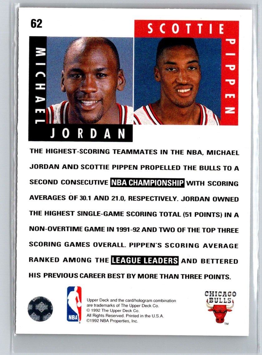 1992-93 Upper Deck #62b Michael Jordan / Scottie Pippen W04