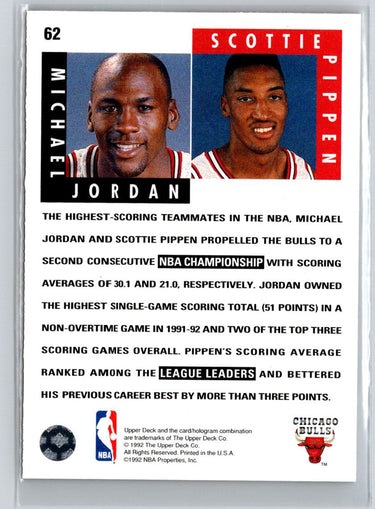 1992-93 Upper Deck #62b Michael Jordan / Scottie Pippen W04