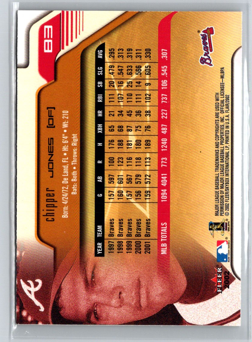 2002 Flair #83 Chipper Jones W04